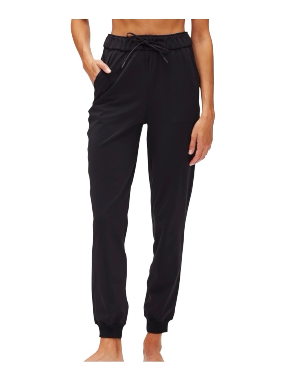 Lululemon 0 High-Rise Stretch Jogger Pant Drawstring Black 27” Inseam